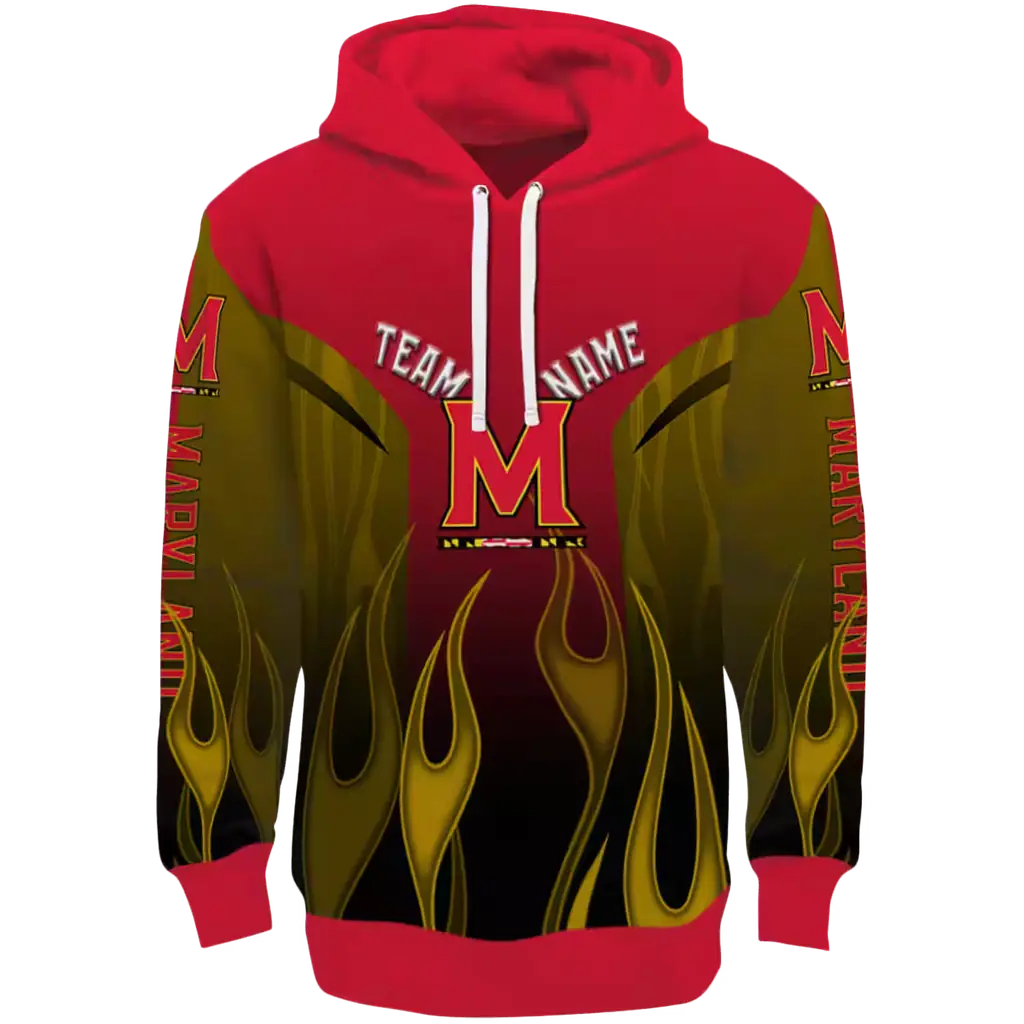 personalized maryland terrapins flame design red hoodie best selling personalized maryland terrapins flame design red hoodie best selling