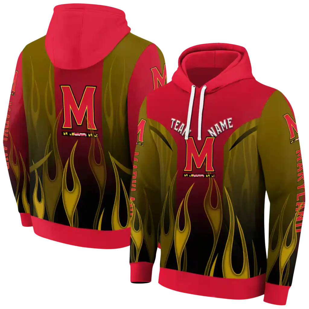 personalized maryland terrapins flame design red hoodie fashion forward personalized maryland terrapins flame design red hoodie fashion forward