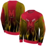 personalized maryland terrapins flame design red hoodie best selling