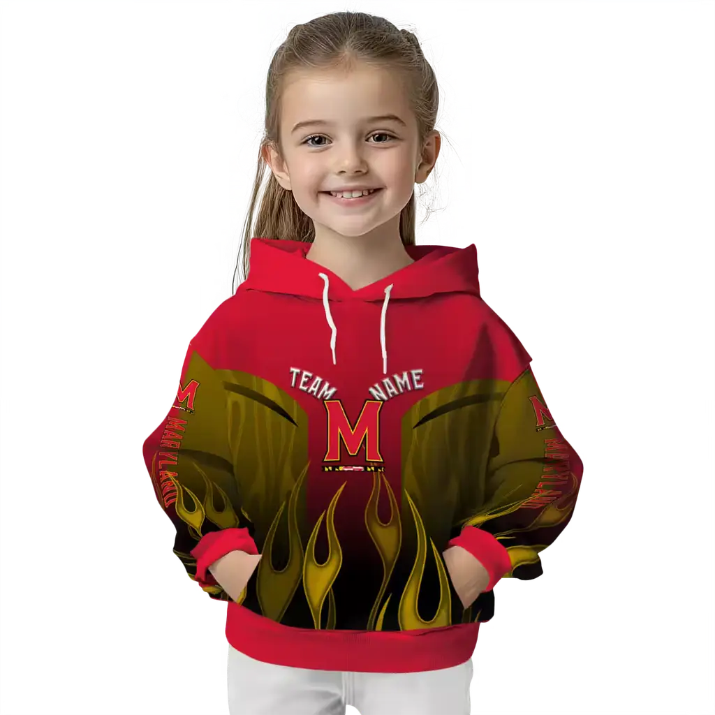 personalized maryland terrapins flame design red hoodie top rated personalized maryland terrapins flame design red hoodie top rated