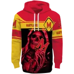 personalized maryland terrapins grim reaper red black hoodie best selling