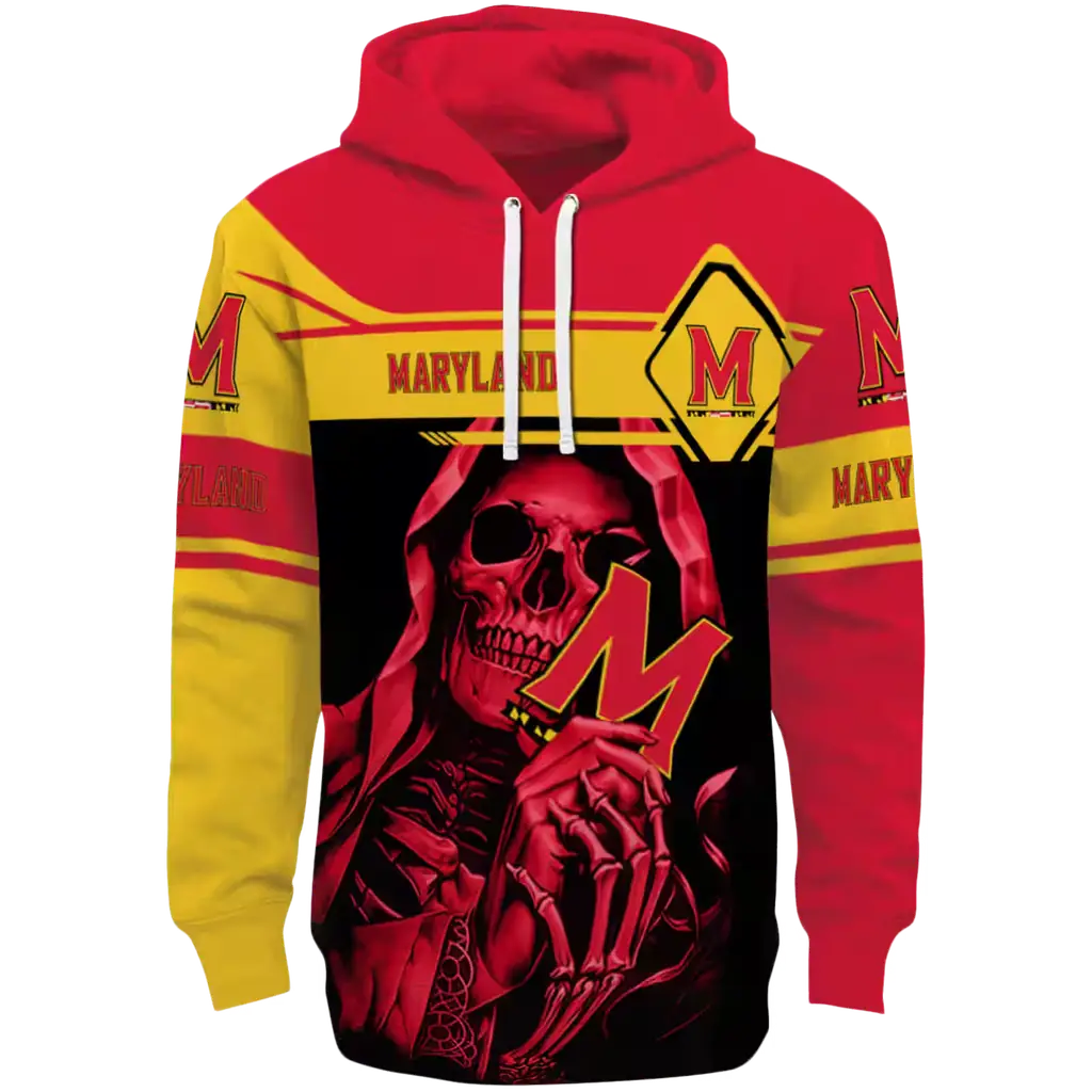 personalized maryland terrapins grim reaper red black hoodie best selling personalized maryland terrapins grim reaper red black hoodie best selling