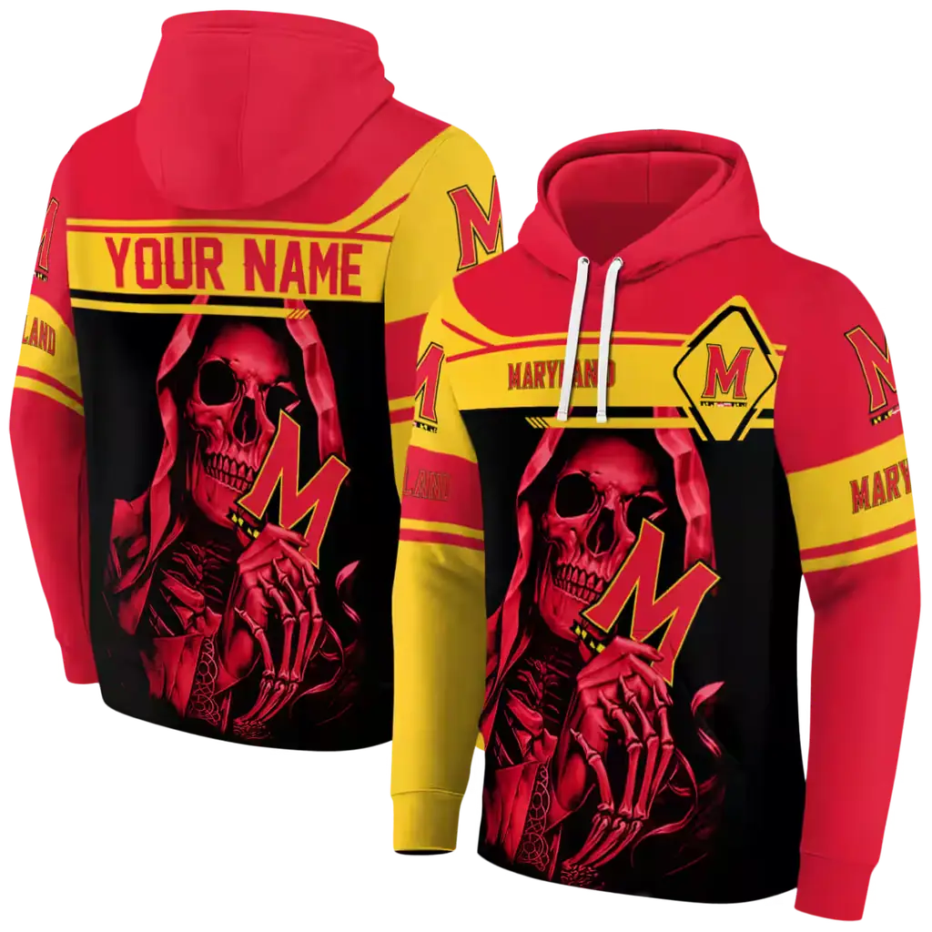 personalized maryland terrapins grim reaper red black hoodie fashion forward personalized maryland terrapins grim reaper red black hoodie fashion forward