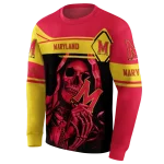 personalized maryland terrapins grim reaper red black hoodie best selling