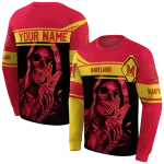 personalized maryland terrapins grim reaper red black hoodie best selling