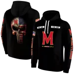 personalized maryland terrapins punisher skull black hoodie best selling