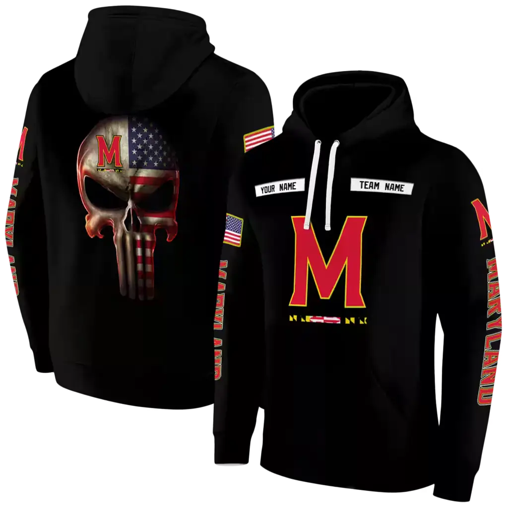 personalized maryland terrapins punisher skull black hoodie fashion forward personalized maryland terrapins punisher skull black hoodie fashion forward