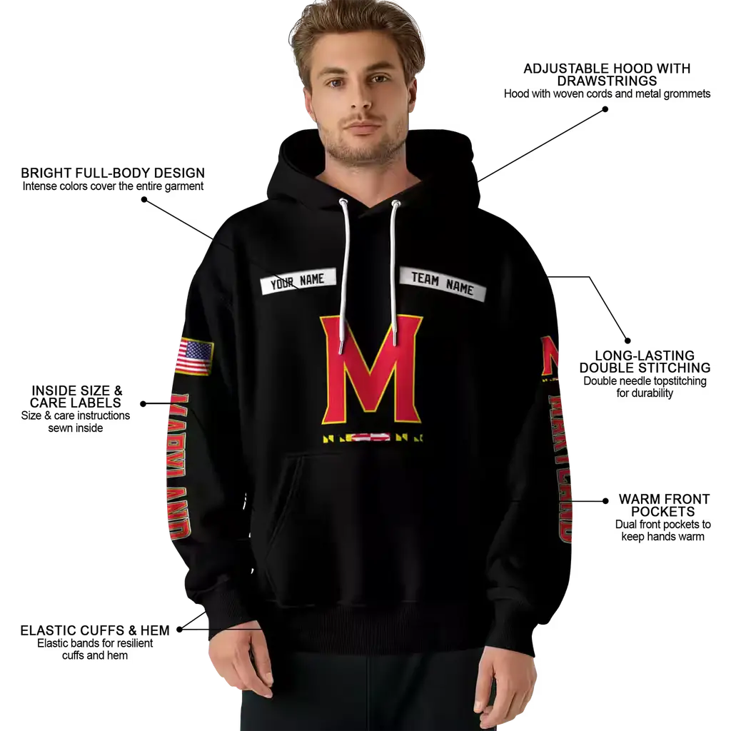 personalized maryland terrapins punisher skull black hoodie latest model personalized maryland terrapins punisher skull black hoodie latest model