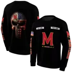 personalized maryland terrapins punisher skull black hoodie best selling