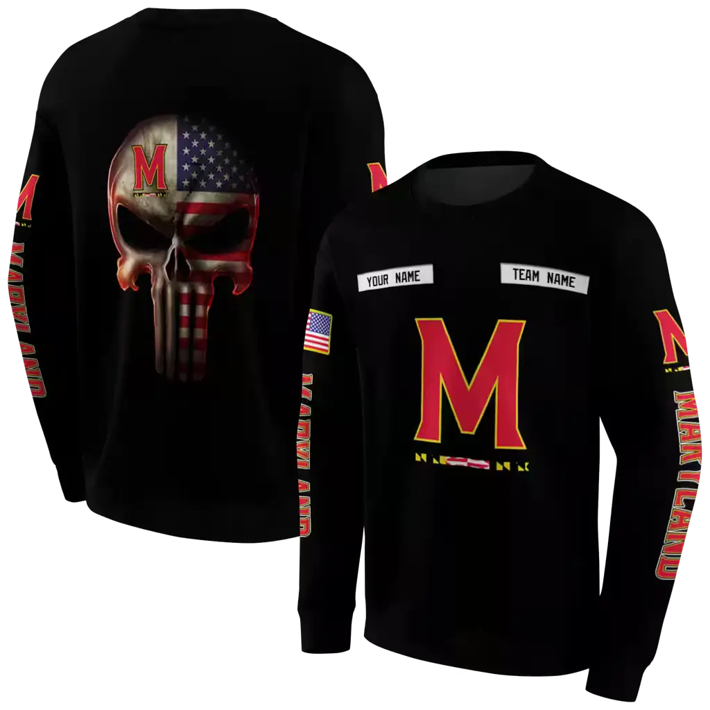 personalized maryland terrapins punisher skull black hoodie premium grade personalized maryland terrapins punisher skull black hoodie premium grade