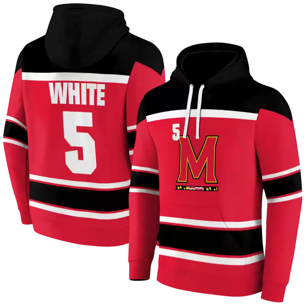 personalized maryland terrapins striped pattern red hoodie fashion forward personalized maryland terrapins striped pattern red hoodie fashion forward