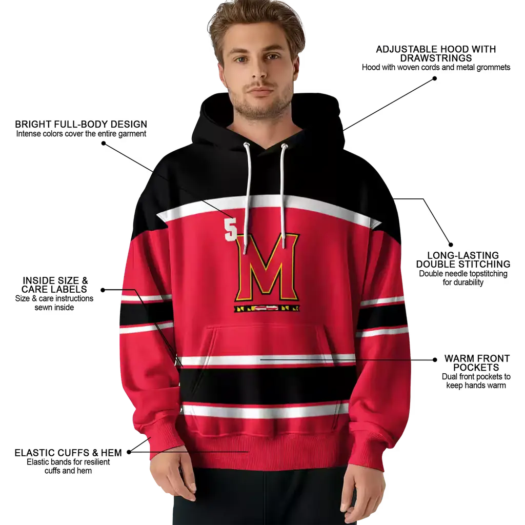 personalized maryland terrapins striped pattern red hoodie latest model personalized maryland terrapins striped pattern red hoodie latest model