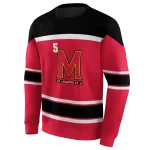 personalized maryland terrapins striped pattern red hoodie best selling
