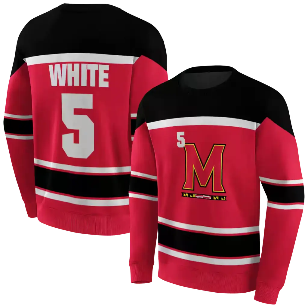 personalized maryland terrapins striped pattern red hoodie premium grade personalized maryland terrapins striped pattern red hoodie premium grade