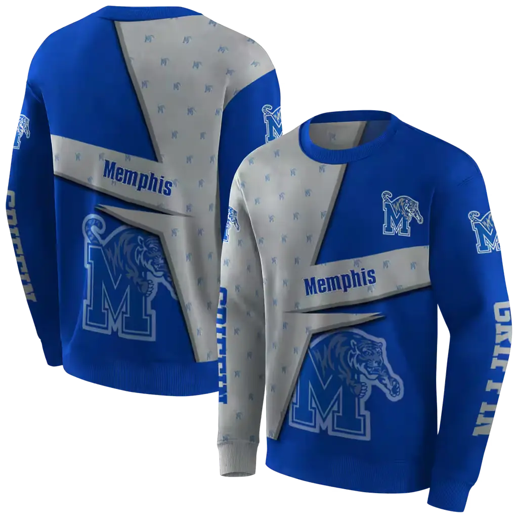 personalized memphis tigers abstract shape blue hoodie premium grade personalized memphis tigers abstract shape blue hoodie premium grade