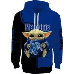 personalized memphis tigers baby yoda blue black hoodie best selling