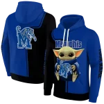 personalized memphis tigers baby yoda blue black hoodie best selling