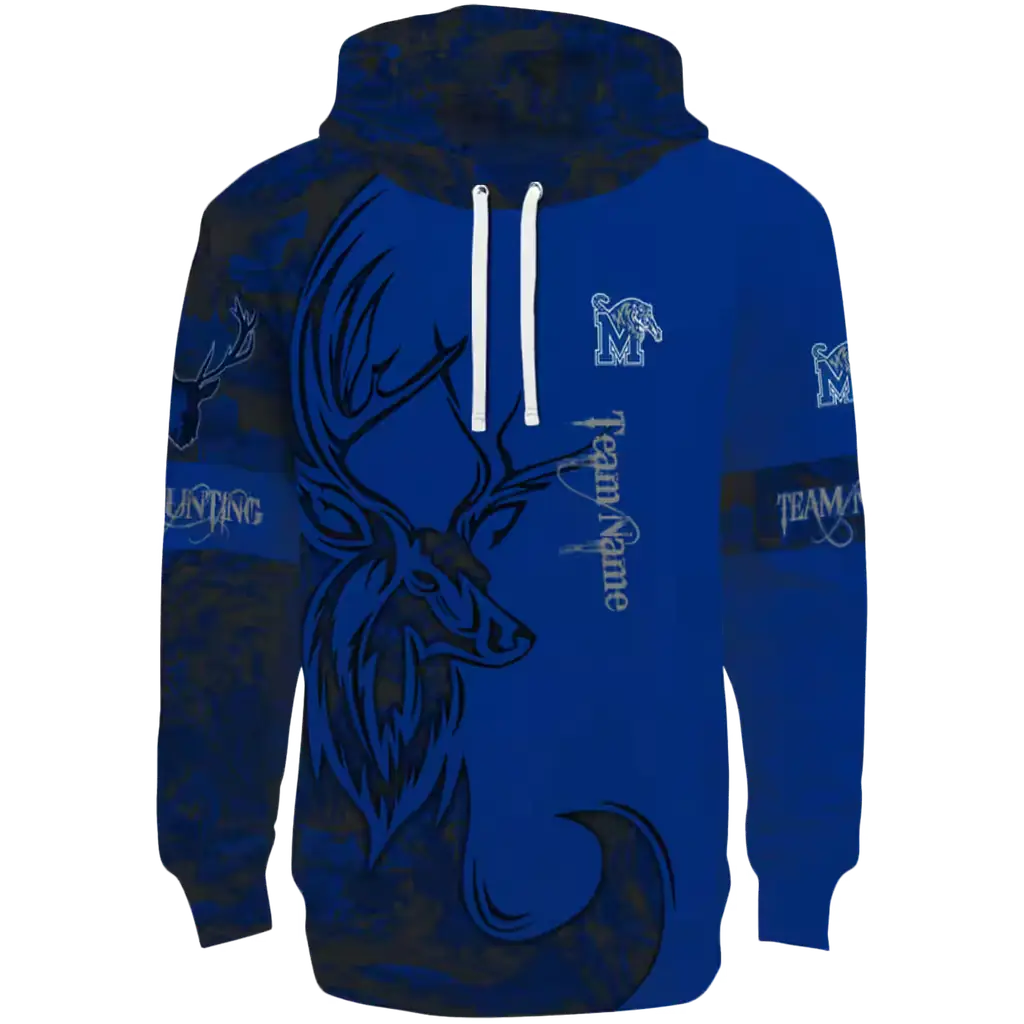 personalized memphis tigers deer silhouette blue hoodie best selling personalized memphis tigers deer silhouette blue hoodie best selling