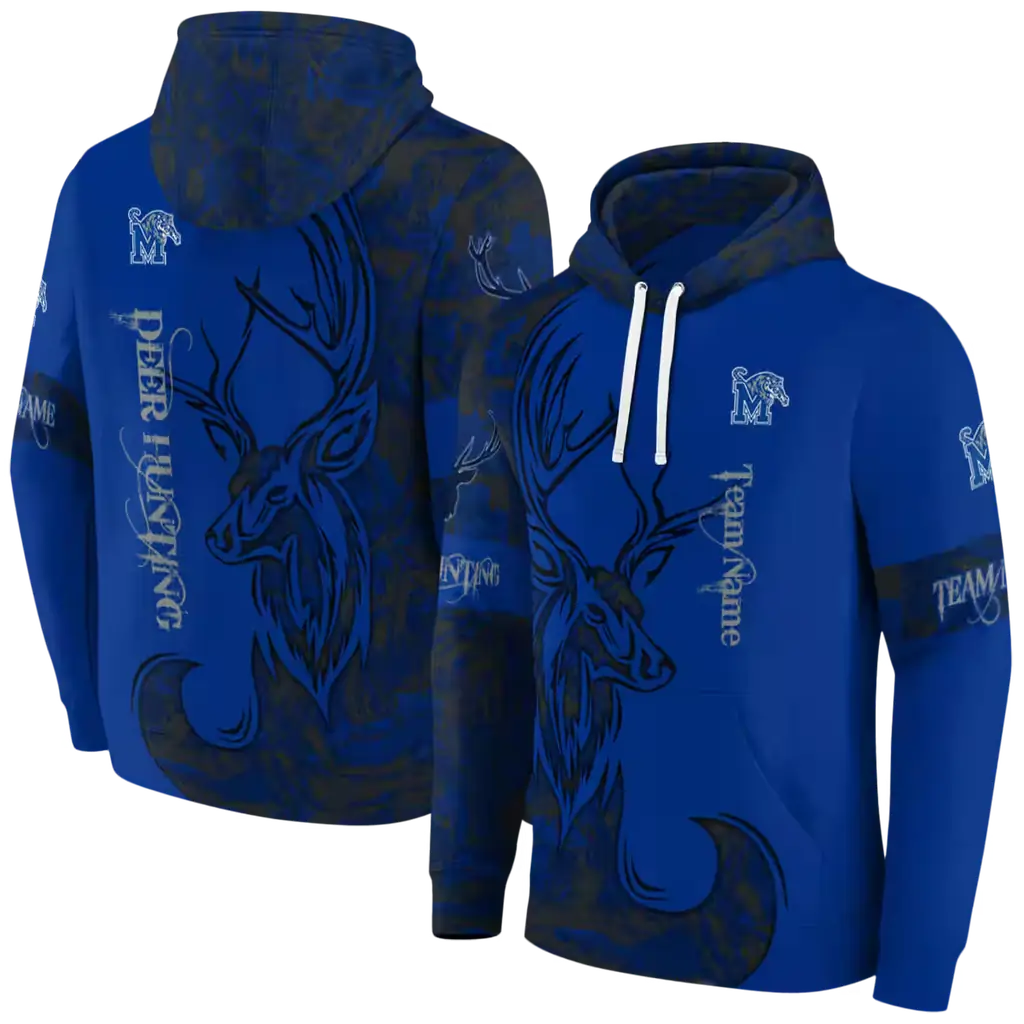 personalized memphis tigers deer silhouette blue hoodie fashion forward personalized memphis tigers deer silhouette blue hoodie fashion forward