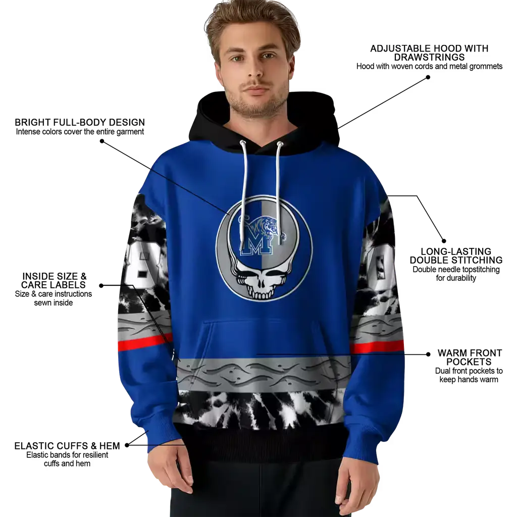 personalized memphis tigers grateful vibes blue hoodie latest model personalized memphis tigers grateful vibes blue hoodie latest model