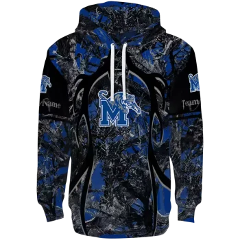 personalized memphis tigers hunting theme blue black hoodie best selling
