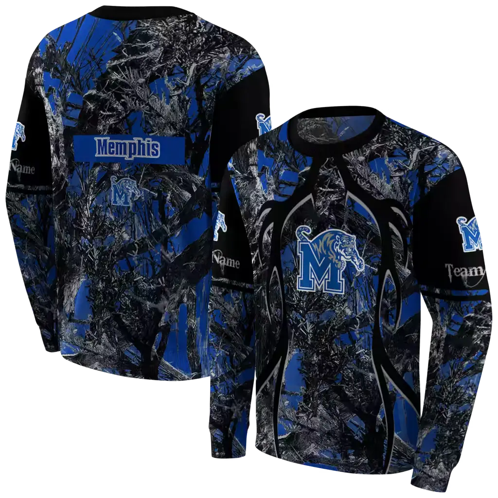 personalized memphis tigers hunting theme blue black hoodie premium grade personalized memphis tigers hunting theme blue black hoodie premium grade