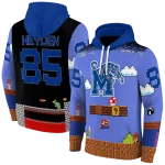 personalized memphis tigers mario blue black hoodie best selling