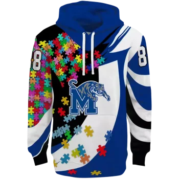 personalized memphis tigers puzzle pieces blue hoodie best selling