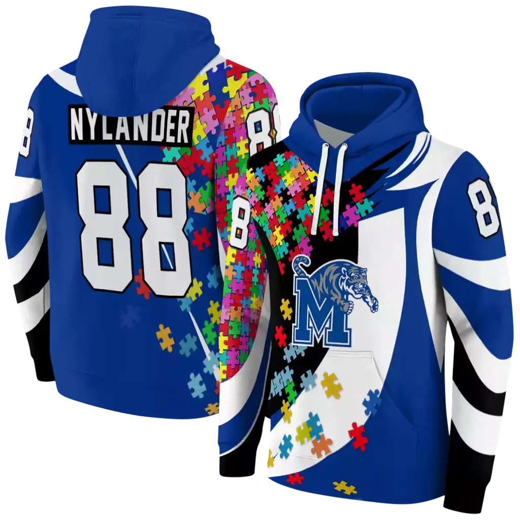 personalized memphis tigers puzzle pieces blue hoodie fashion forward personalized memphis tigers puzzle pieces blue hoodie fashion forward