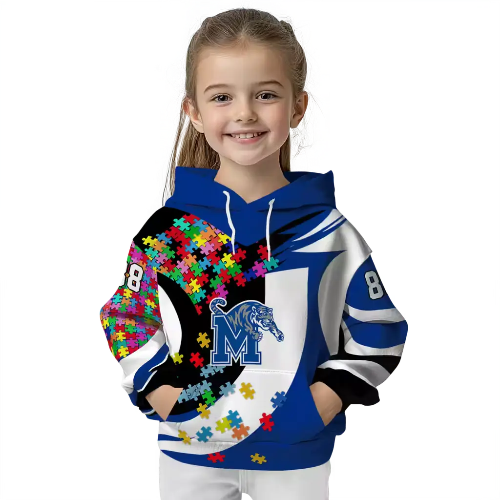 personalized memphis tigers puzzle pieces blue hoodie top rated personalized memphis tigers puzzle pieces blue hoodie top rated