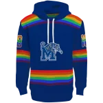 personalized memphis tigers rainbow stripes blue hoodie best selling