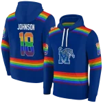 personalized memphis tigers rainbow stripes blue hoodie best selling