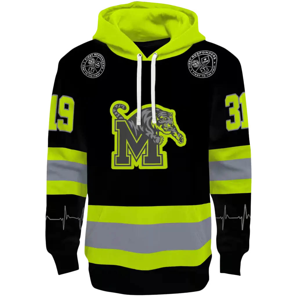 personalized memphis tigers safety motif black neon green hoodie best selling personalized memphis tigers safety motif black neon green hoodie best selling