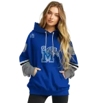 personalized memphis tigers striped sleeves blue hoodie best selling