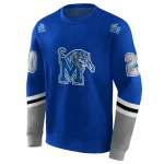 personalized memphis tigers striped sleeves blue hoodie best selling
