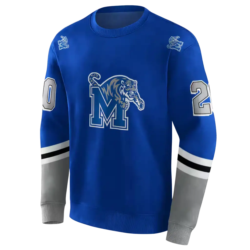 personalized memphis tigers striped sleeves blue hoodie new arrival personalized memphis tigers striped sleeves blue hoodie new arrival