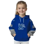 personalized memphis tigers striped sleeves blue hoodie best selling