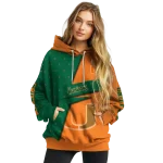 personalized miami hurricanes abstract shape orange hoodie best selling