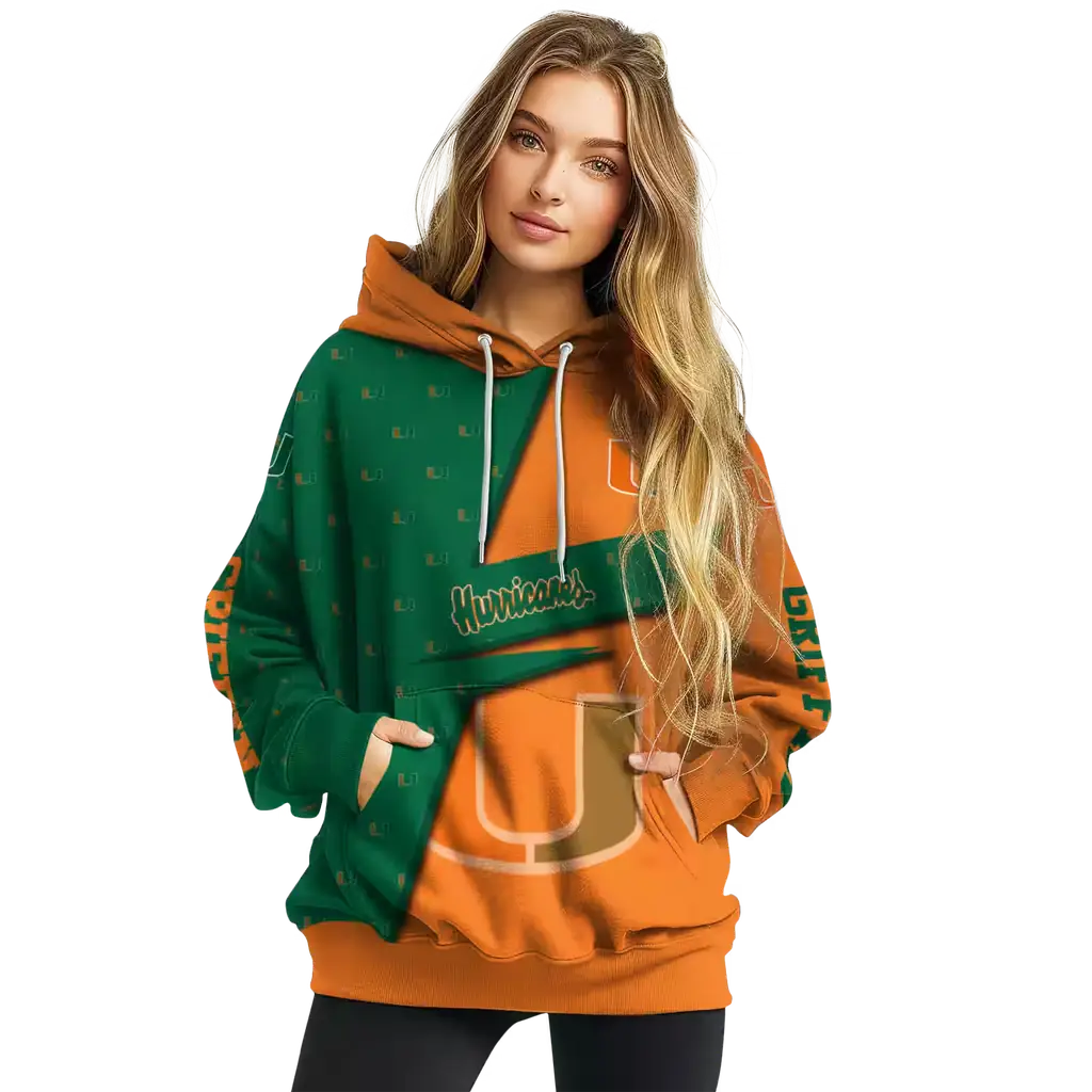 personalized miami hurricanes abstract shape orange hoodie high quality personalized miami hurricanes abstract shape orange hoodie high quality
