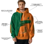 personalized miami hurricanes abstract shape orange hoodie best selling