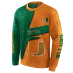 personalized miami hurricanes abstract shape orange hoodie best selling
