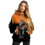 personalized miami hurricanes baby groot orange black hoodie best selling