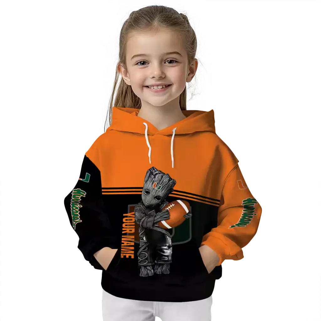 personalized miami hurricanes baby groot orange black hoodie top rated personalized miami hurricanes baby groot orange black hoodie top rated