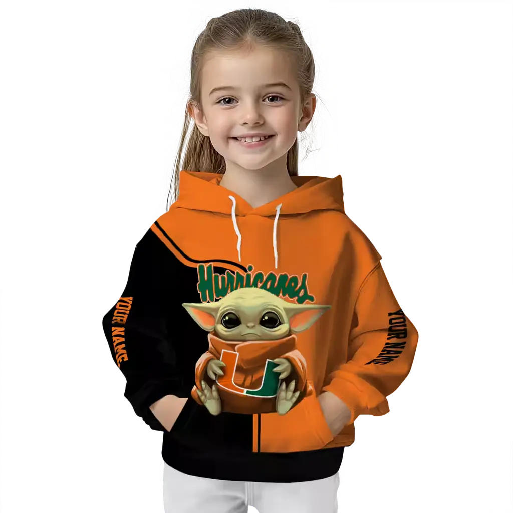 personalized miami hurricanes baby yoda orange black hoodie top rated personalized miami hurricanes baby yoda orange black hoodie top rated