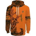 personalized miami hurricanes deer silhouette orange hoodie best selling