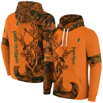 personalized miami hurricanes deer silhouette orange hoodie best selling