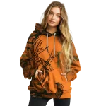 personalized miami hurricanes deer silhouette orange hoodie best selling