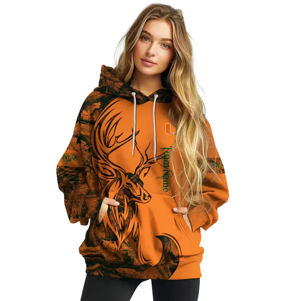 personalized miami hurricanes deer silhouette orange hoodie high quality personalized miami hurricanes deer silhouette orange hoodie high quality