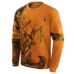 personalized miami hurricanes deer silhouette orange hoodie best selling