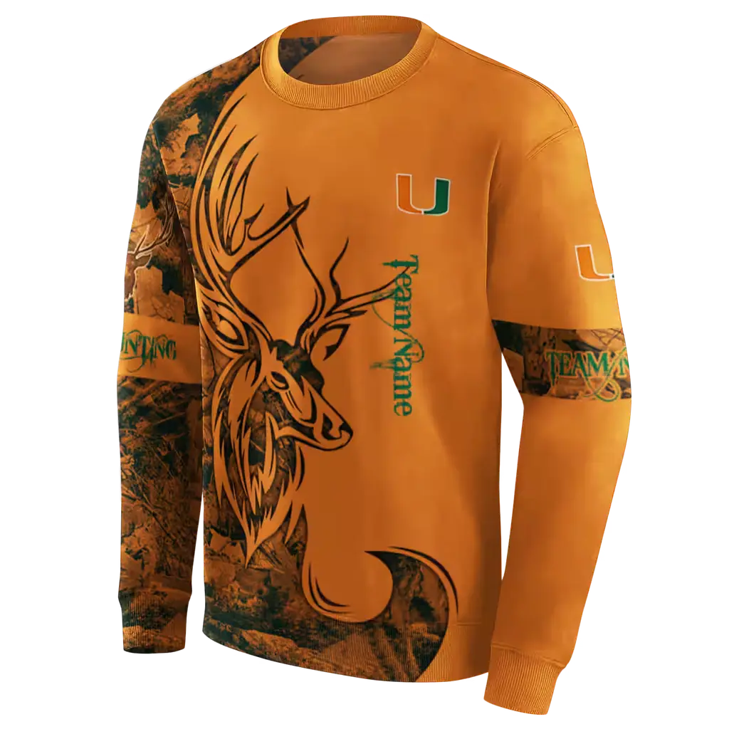 personalized miami hurricanes deer silhouette orange hoodie new arrival personalized miami hurricanes deer silhouette orange hoodie new arrival